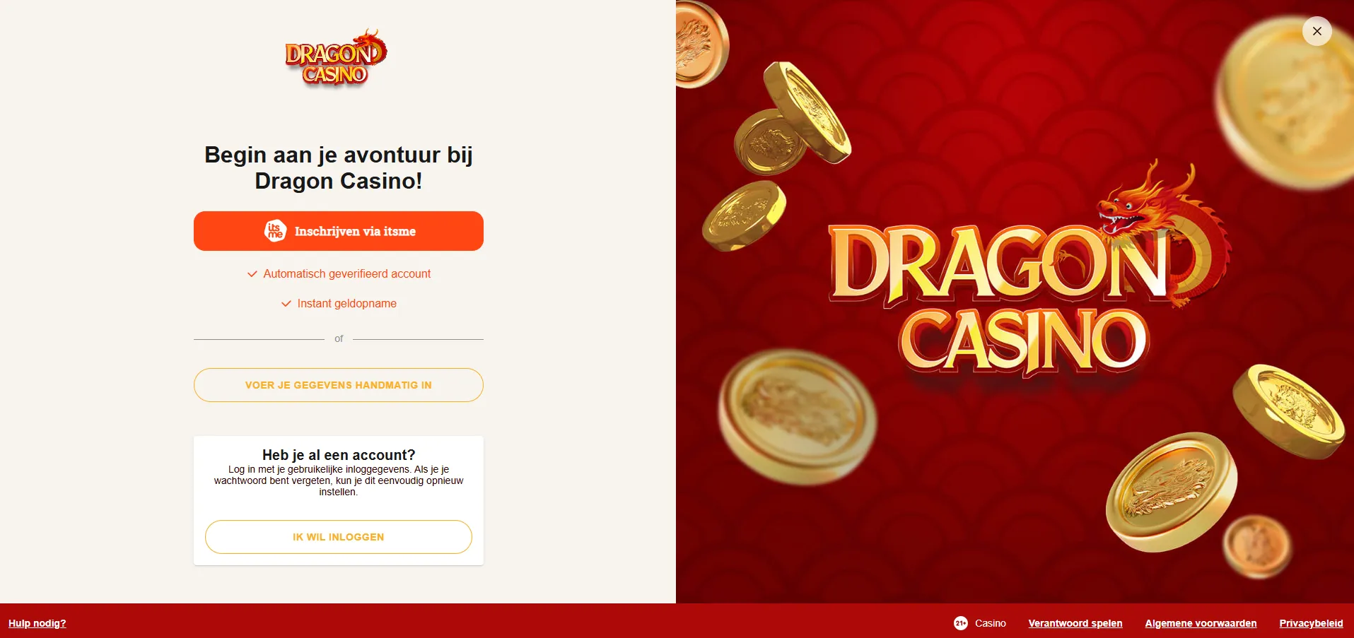Inschrijving en KYC-verificatie bij een live casino online België